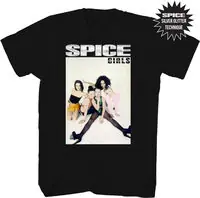 Spice Girls Group Pict Glitter F/B Tshirt 2xl Blk Top Pick