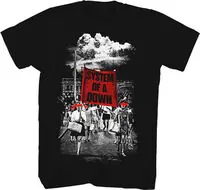 Handmade System Of A Down Banner March T-Shirt Medium Blk