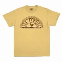 Sun Records Brown Logo T-Shirt Yellow Xl Handmade