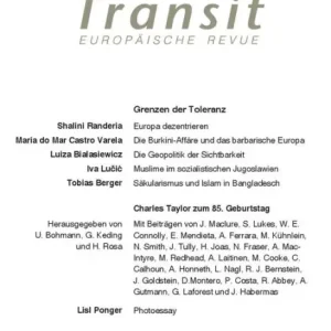 Transit 49. Europäische Revue: Grenzen der Toleranz / Charles Taylor zum 85. Geburtstag Best Choice