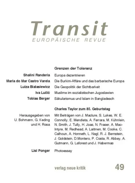 Transit 49. Europäische Revue: Grenzen der Toleranz / Charles Taylor zum 85. Geburtstag Best Choice