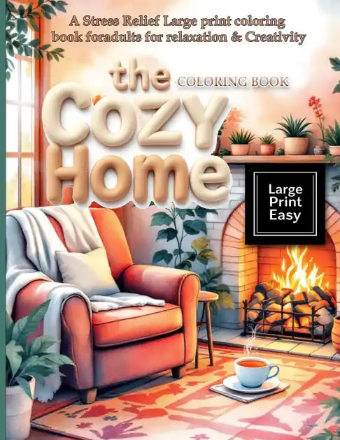 Low Price The Cozy Home Coloring Book: A Stress Relief Large print coloring book for adults for relaxation & Creativity: Escape into a world of rustic charm in this stress relief coloring book for adults with delightful designs of easy-to-color pages