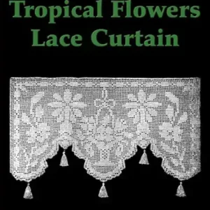 Tropical Flowers Lace Curtain Filet Crochet Pattern New Arrival