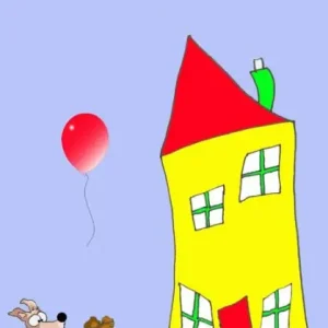 Two Friends... Chase a balloon. Direct From Manufacturer