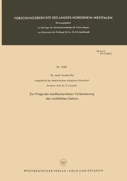 Order Now Zur Frage der medikamentösen Verbesserung des nächtlichen Sehens