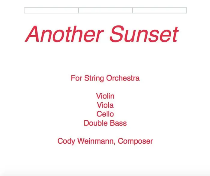 Another Sunset Sheet Music For String Orchestra Premium