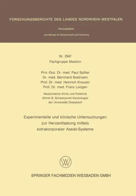 Price Cut Experimentelle und klinische Untersuchungen zur Herzentlastung mittels extrakorporaler Assistsysteme