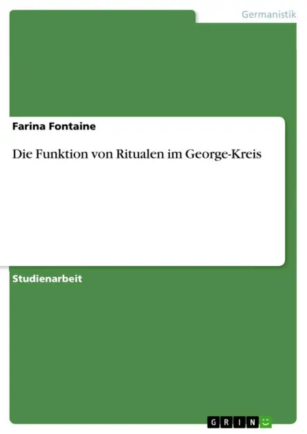 Place Order Die Funktion von Ritualen im George-Kreis