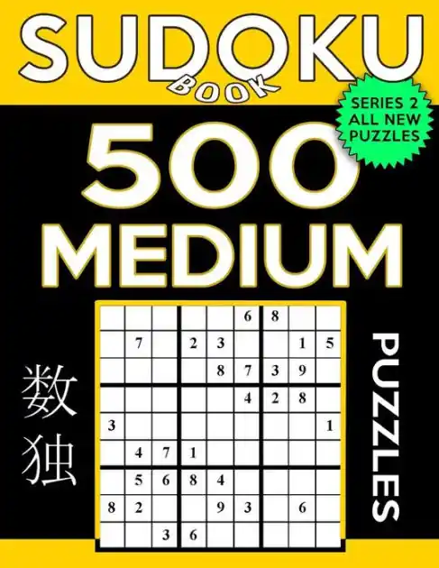 Sudoku Book 500 Medium Puzzles: Sudoku Puzzle Book With Only One Level of Difficulty Handmade