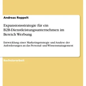 Expansionsstrategie für ein B2B-Dienstleistungsunternehmen im Bereich Werbung: Entwicklung einer Marketingstrategie und Analyse der Anforderungen an das Personal- und Wissensmanagement Big Sale
